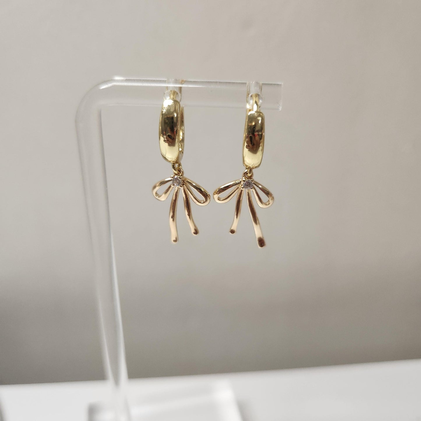 HANDMADE 18k gold plated bow earrings