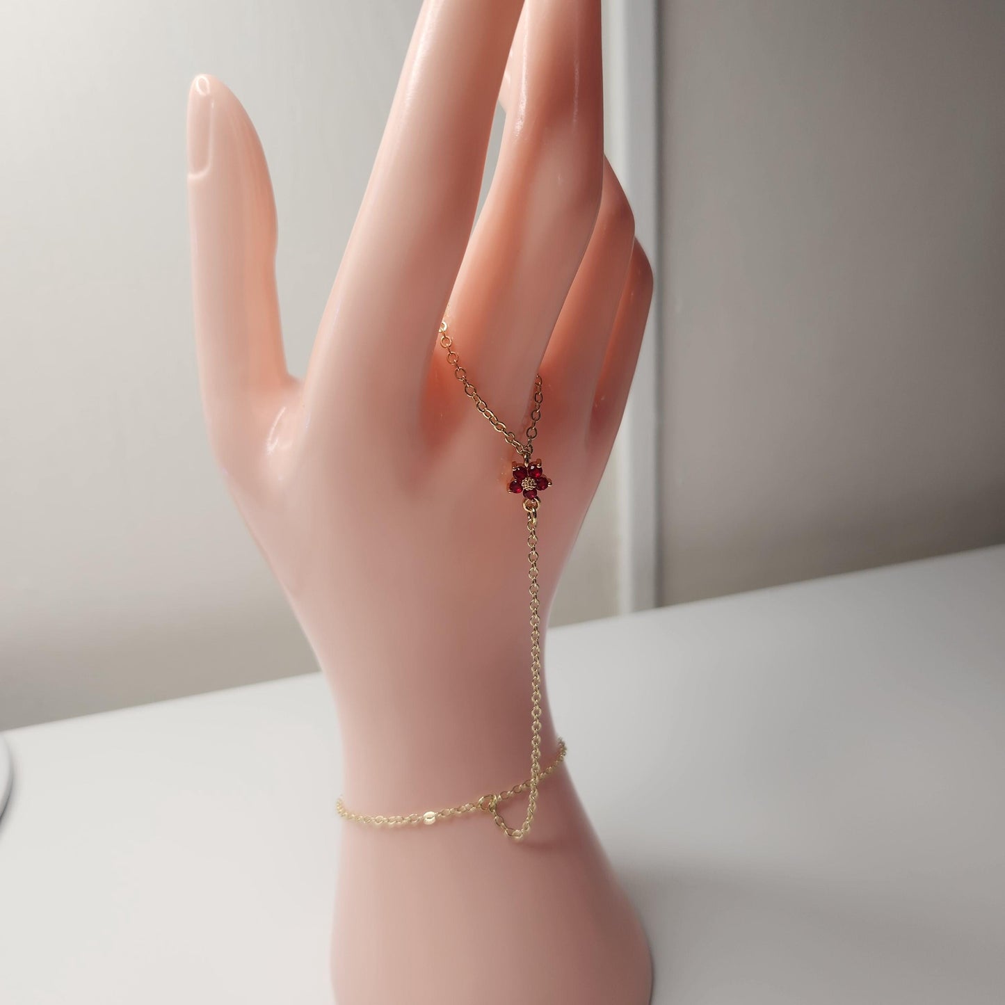 Handmade dainty floral adjustable handchain