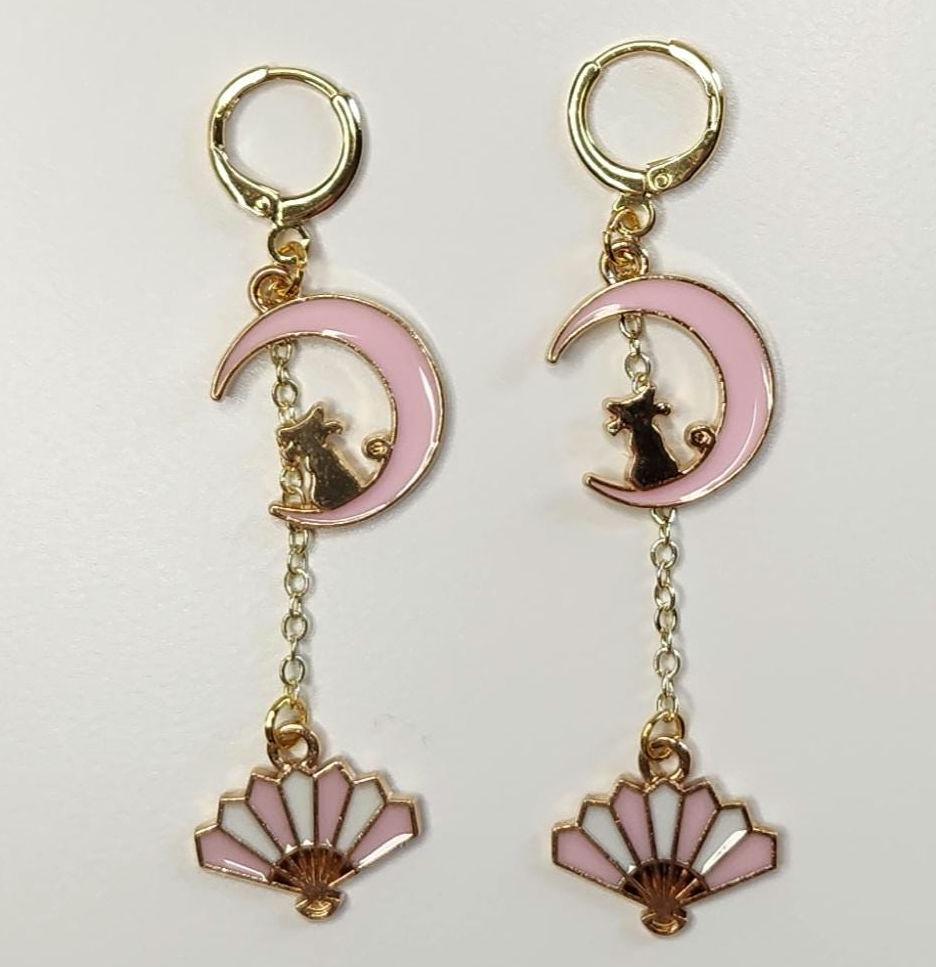 HANDMADE Sailor Moon Inspired Huggie Hoop Dangle Earring
