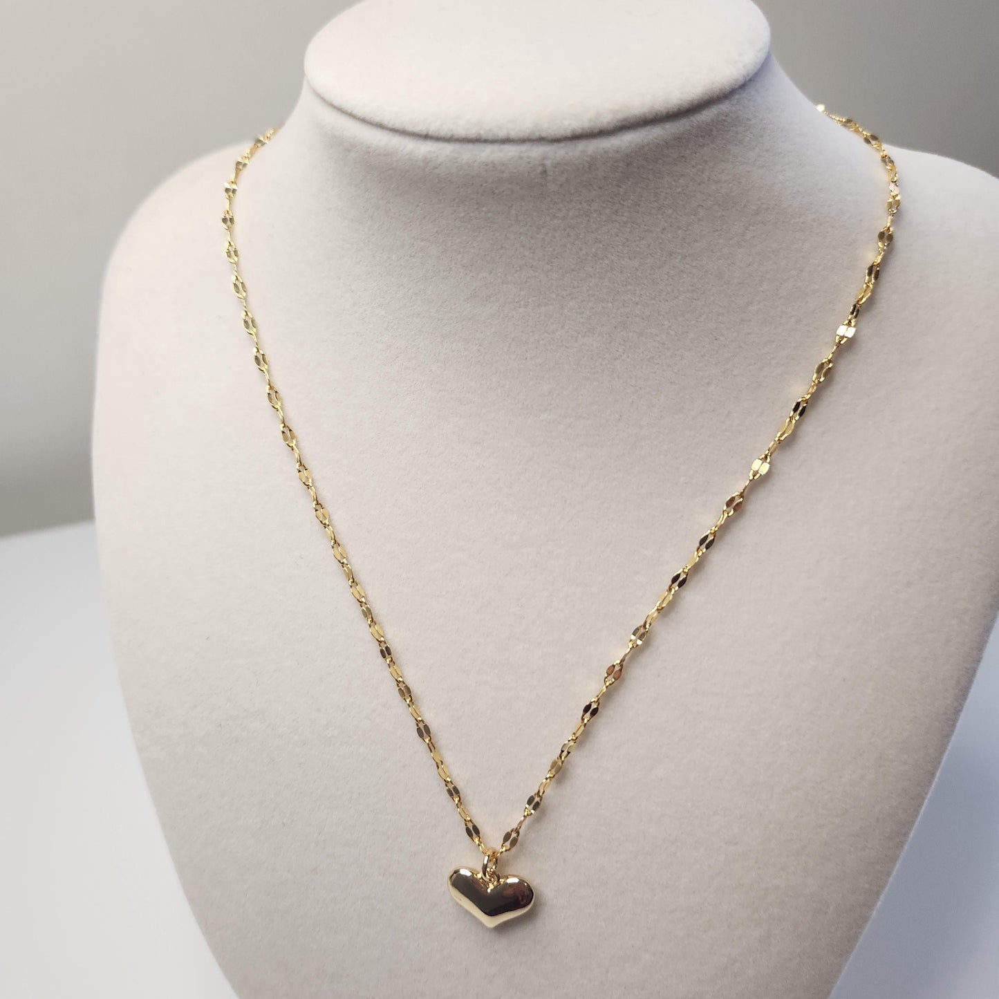 Handmade 18k gold plated heart pendant necklace