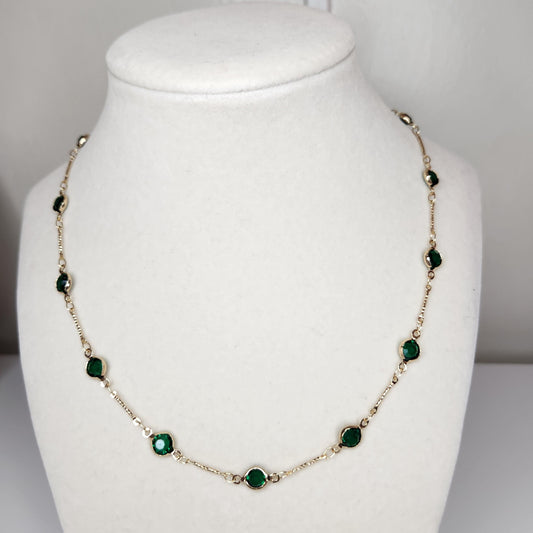 Handmade Green necklace, bracelet and earrings set, mothers day gift