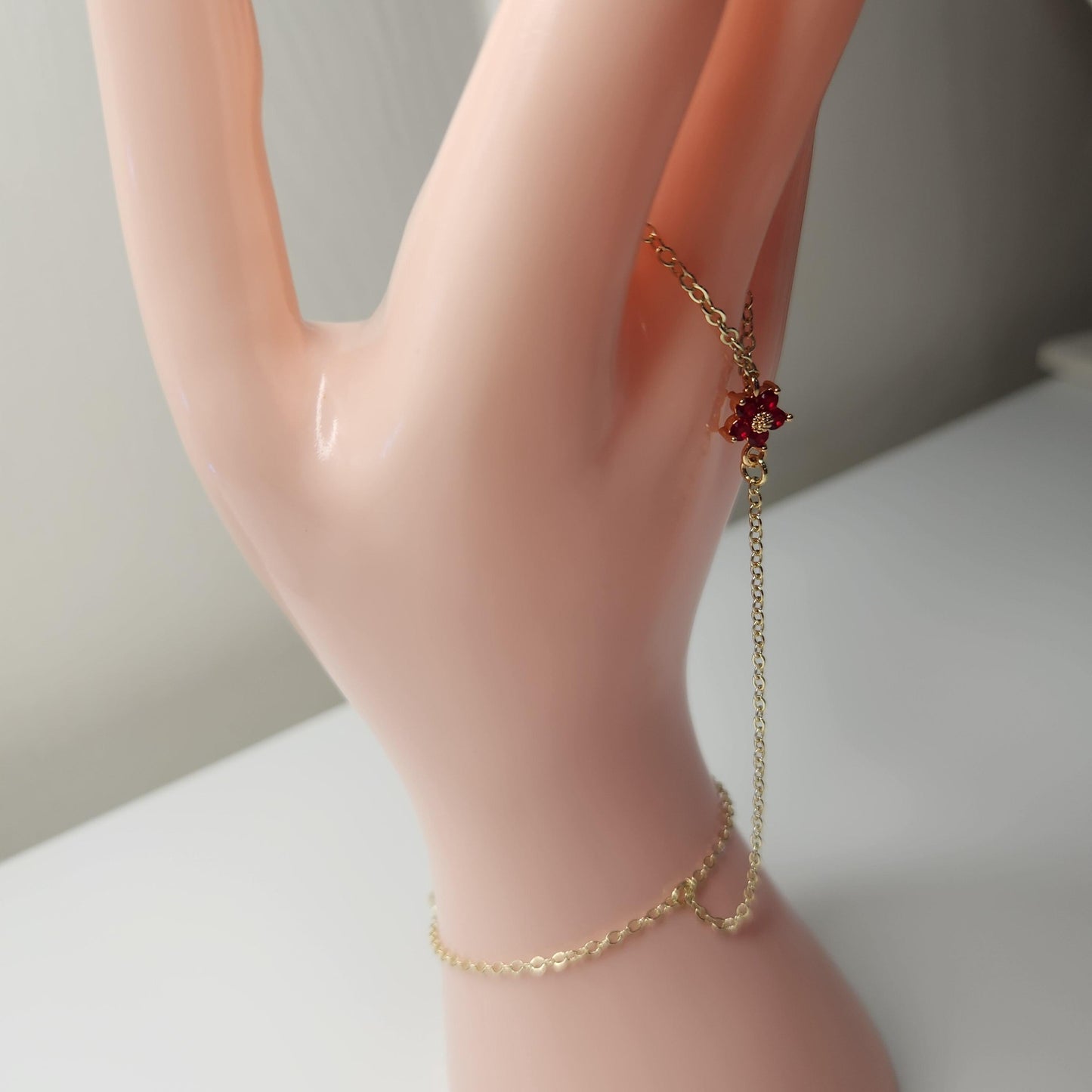 Handmade dainty floral adjustable handchain