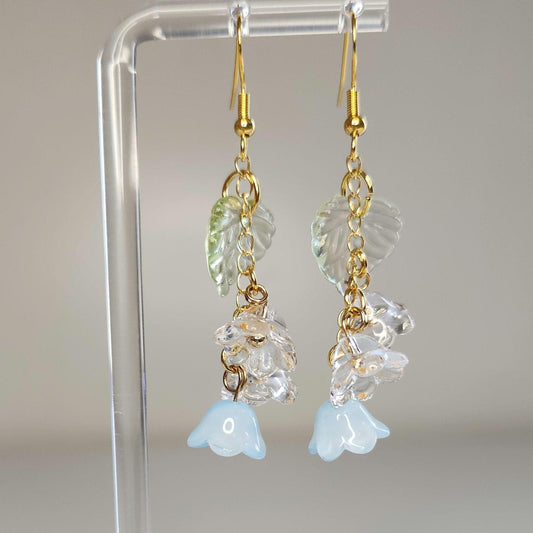 Handmade Fairycore floral dangle earrings