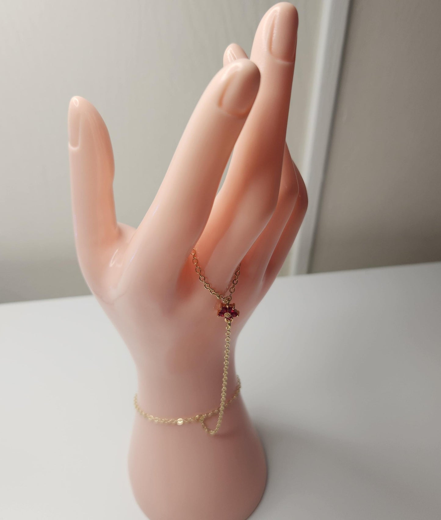 Handmade dainty floral adjustable handchain