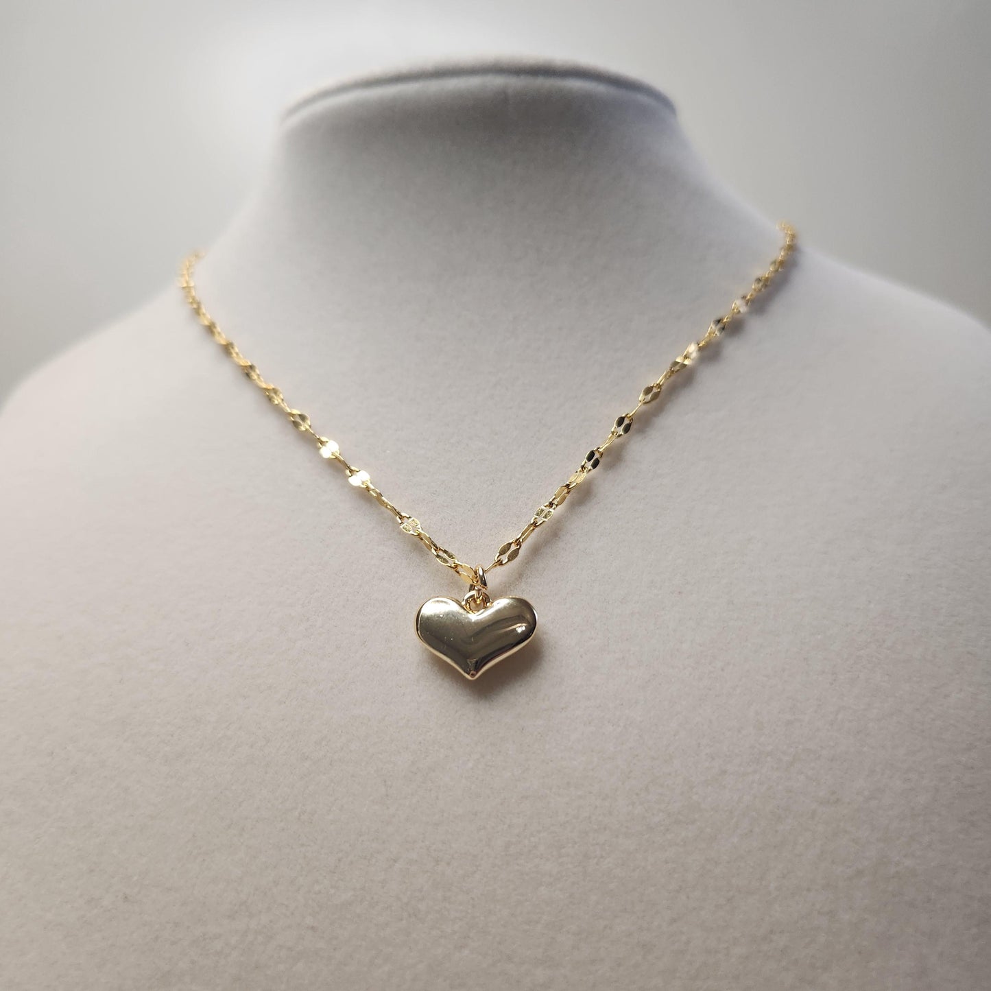 Handmade 18k gold plated heart pendant necklace