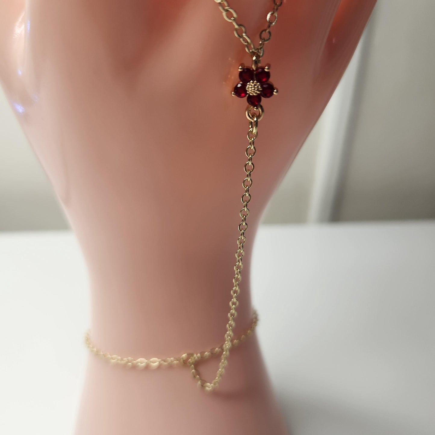 Handmade dainty floral adjustable handchain