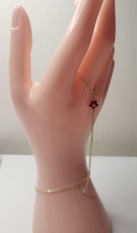 Handmade dainty floral adjustable handchain