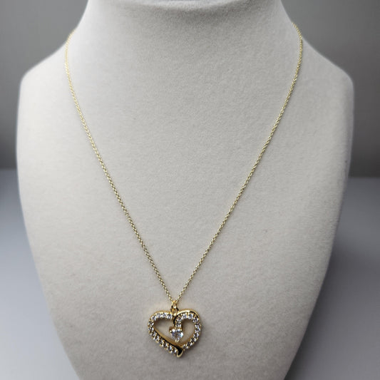 Handmade 18k gold plated heart pendant necklace, mothers day gift