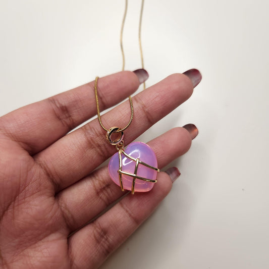 HANDMADE barbie diamond castle heart necklace 18k gold plated