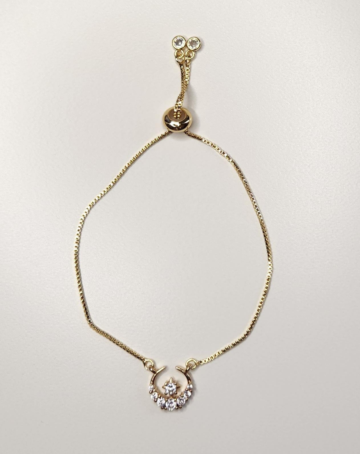 Handmade crescent moon adjustable bracelet