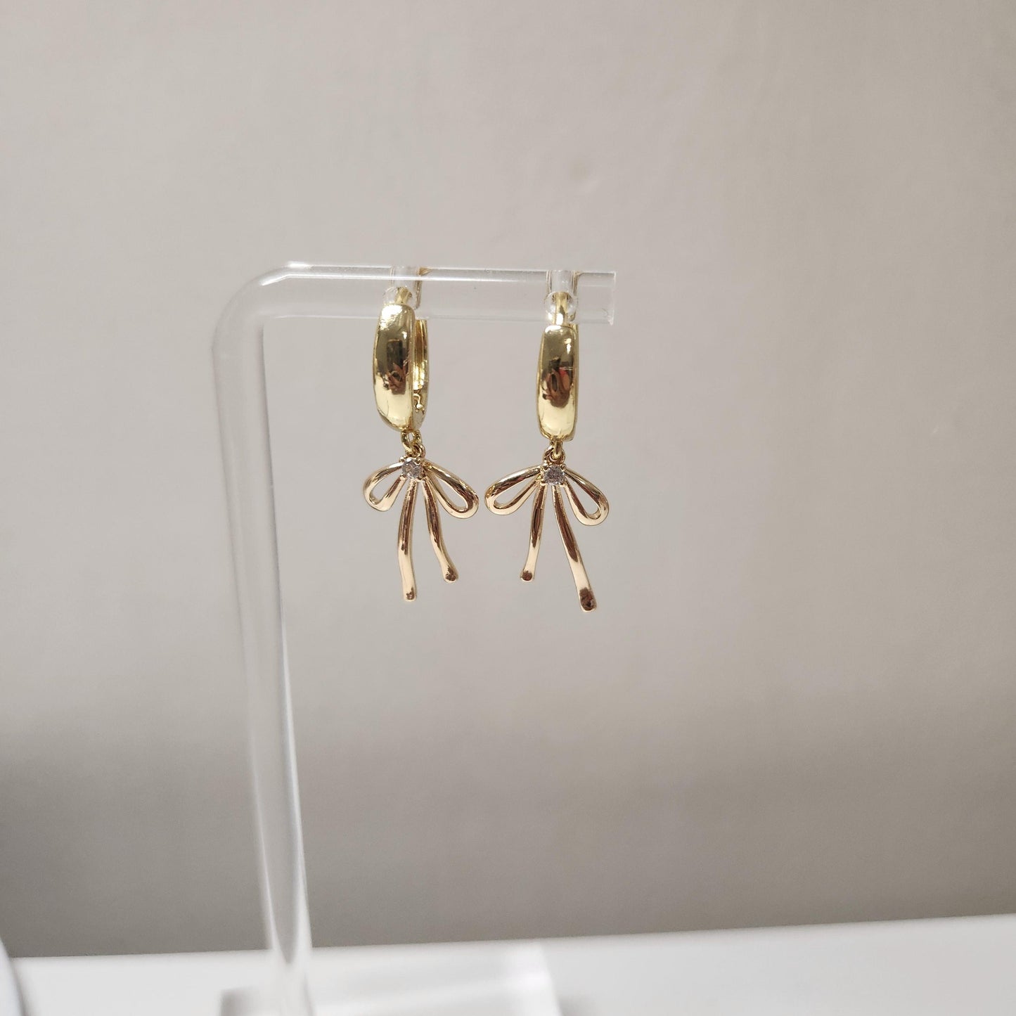 HANDMADE 18k gold plated bow earrings