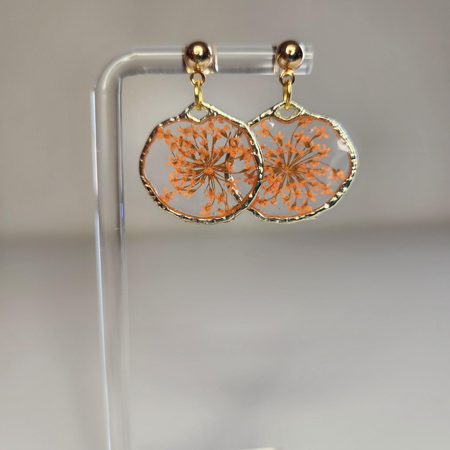 HANDMADE Resin Pressed Flower Earrings