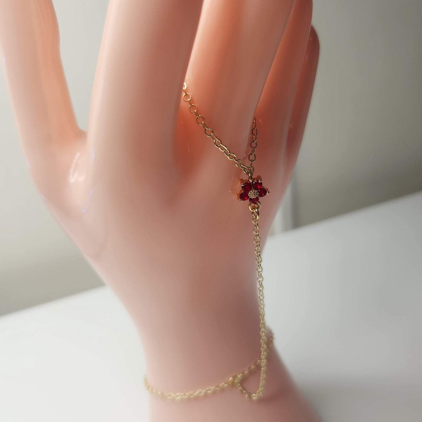 Handmade dainty floral adjustable handchain