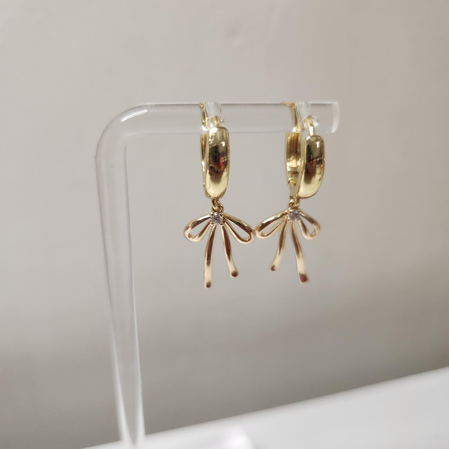 HANDMADE 18k gold plated bow earrings