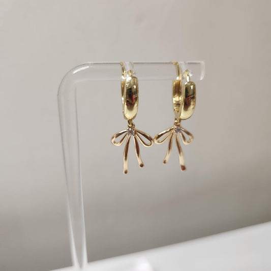 HANDMADE 18k gold plated bow earrings